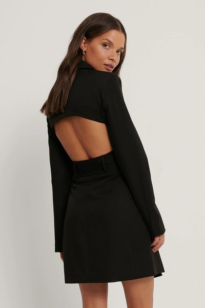Shop Queen Of Jetlags X Na-kd Open Back Blazer Dress In Black