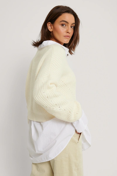 Shop Na-kd Reborn Oversized Cropped Cardigan - Offwhite