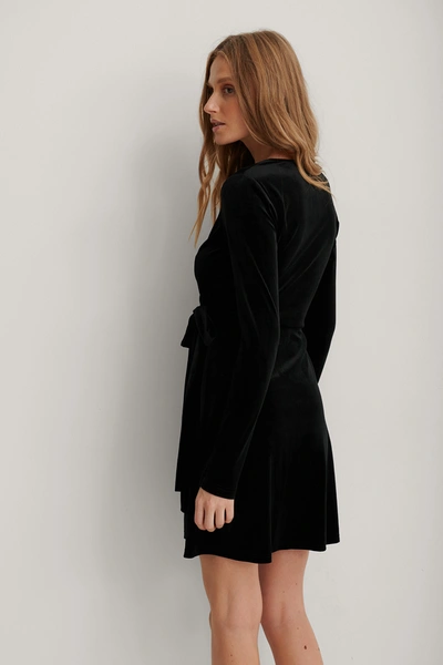 Shop Na-kd Wrap Velvet Dress - Black