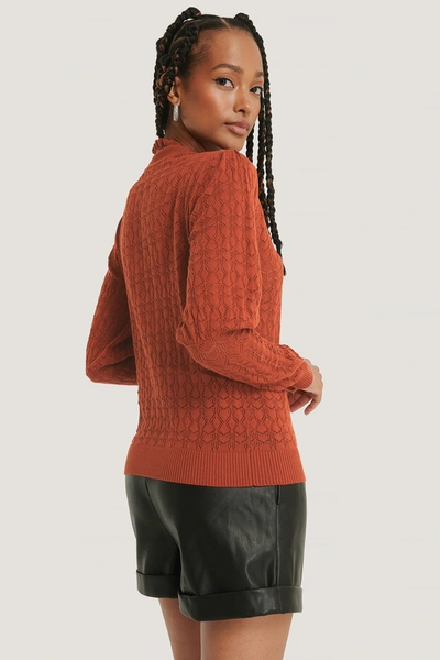 Shop Na-kd Puff Sleeve Top - Orange In Terracotta