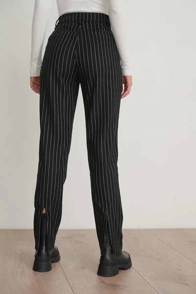 Shop Chloé Pinstriped Back Slit Suit Pants - Black