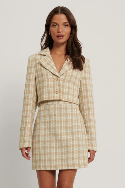 Shop Queen Of Jetlags X Na-kd Tweed Blazer - Checkered