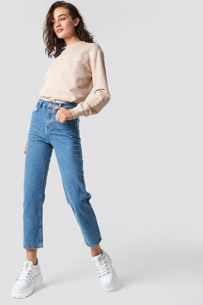 Shop Astrid Olsen X Na-kd Straight Leg Jeans - Blue
