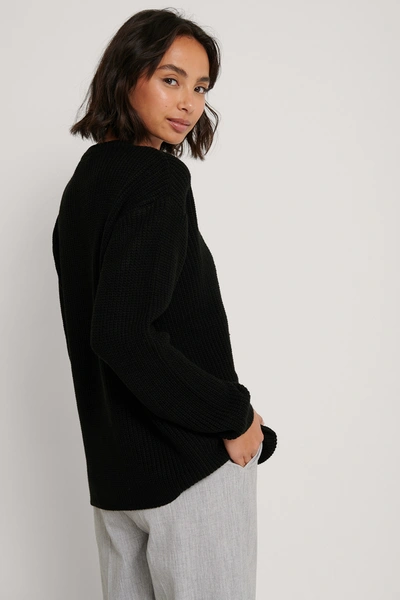 Shop Na-kd Round Neck Knitted Sweater - Black