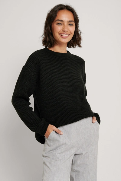 Shop Na-kd Round Neck Knitted Sweater - Black