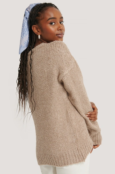 Shop Misslisibell X Na-kd Structured Knitted Sweater - Beige In Light Beige