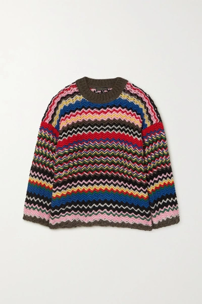 Shop Stine Goya Rebeka Striped Knitted Sweater In Blue