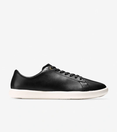 Shop Cole Haan Women's Grand Crosscourt Sneaker - Black Size 9 In Black Leather-white