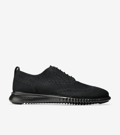 Cole Haan Men's 2.zerøgrand Wingtip Oxford Shoes - Black Size 8.5 In Black Stitchlite-black