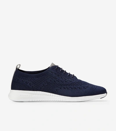 Shop Cole Haan Women's 2.zerøgrand Wingtip Oxford In Marine Blue Stitchlite-white