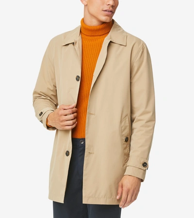 Shop Cole Haan Stand Collar Rain Jacket In Beige Or Khaki
