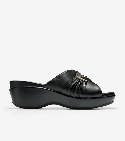 Shop Cole Haan Aubree Ruched Slide Sandal In Black