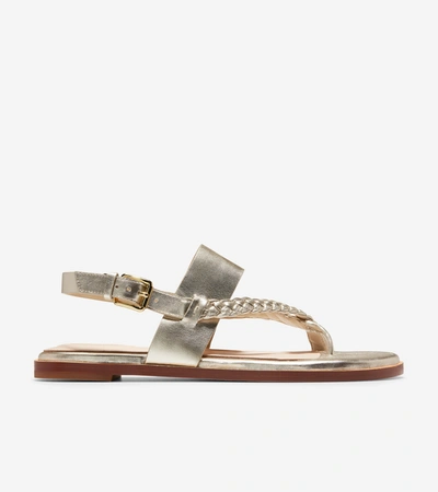 Shop Cole Haan Anica Braided Thong Sandal In Gold