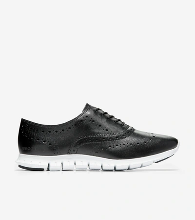Shop Cole Haan Zerøgrand Wing Ox Closed Hole In Black Leather
