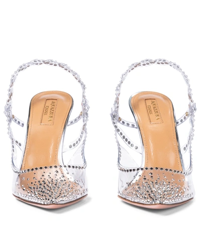 Shop Aquazzura Heaven 105 Embellished Pumps In Silver