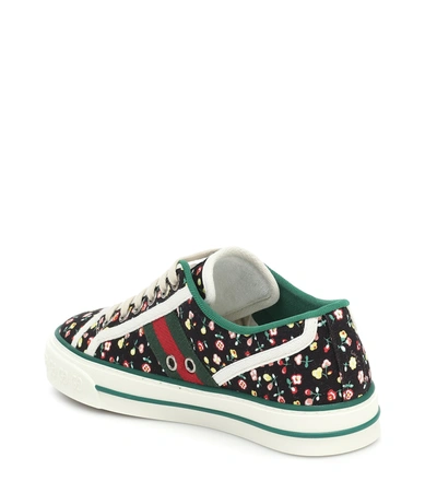 Shop Gucci X Liberty Tennis '77 Canvas Sneakers In Black
