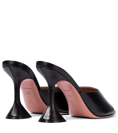 Amina Muaddi Lupita' Suede Heeled Slip Ons In Black
