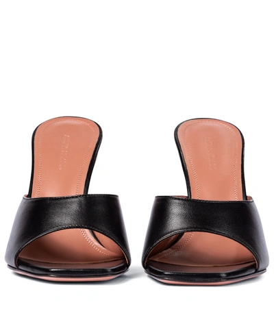 Amina Muaddi Lupita' Suede Heeled Slip Ons In Black