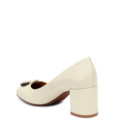 Shop Tory Burch Multi Logo 55 Leather Pumps In White