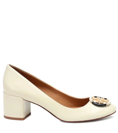Shop Tory Burch Multi Logo 55 Leather Pumps In White