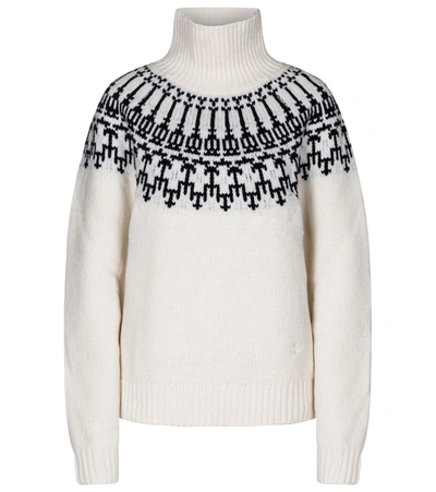 Shop Tory Sport Fair Isle Merino Wool Sweater In White