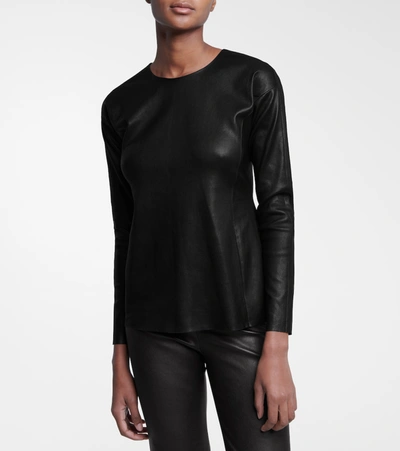 Shop Stouls Malcolm Leather Top In Black