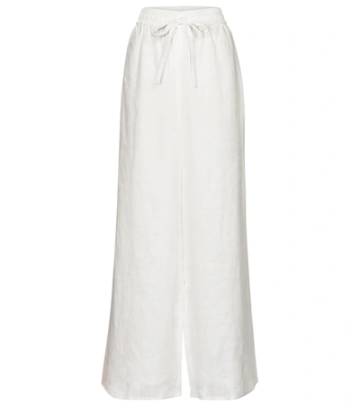 Shop Zimmermann Brighton Wide-leg Linen Pants In White