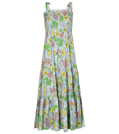 Shop Tory Burch Floral Cotton-blend Maxi Dress In Multicoloured