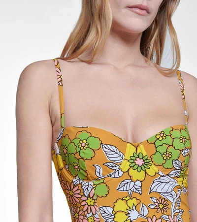 Shop Tory Burch Floral Swimsuit In Brown