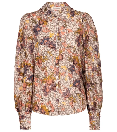 Shop Ulla Johnson Circe Floral Cotton-blend Blouse In Multicoloured
