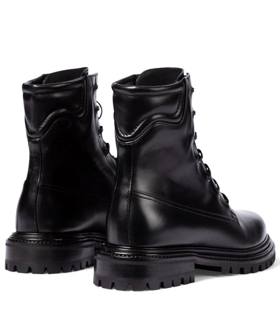 Shop Aquazzura Kicks Leather Ankle Boots In Black