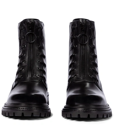 Shop Aquazzura Kicks Leather Ankle Boots In Black