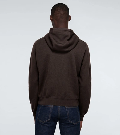 Shop Tom Ford Wool And Suede Zipped Sweater In Brown