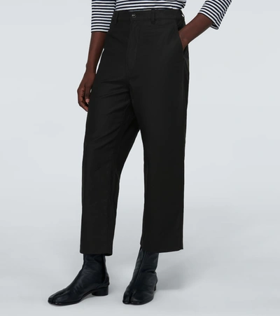 Shop Comme Des Garçons Homme Deux Wide-leg Cotton Pants In Black