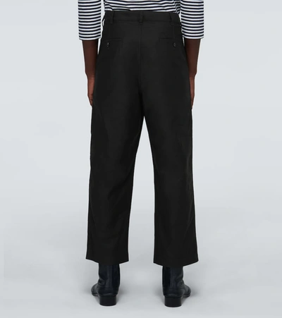 Shop Comme Des Garçons Homme Deux Wide-leg Cotton Pants In Black
