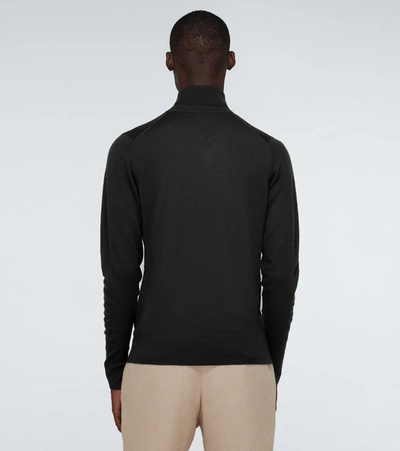 Sunspel Merino Wool Turtleneck In Black