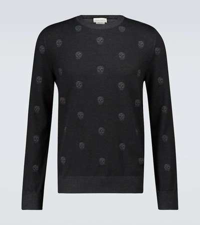 Shop Alexander Mcqueen Skull Knitted Sweater In Black