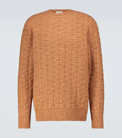 Shop Nanushka Virote Cable-knitted Crewneck Sweater In Orange