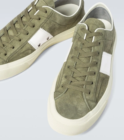 Shop Tom Ford Cambridge Suede Sneakers In Green