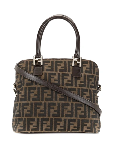 Pre-owned Fendi Zucca Two-way Bag In Brown