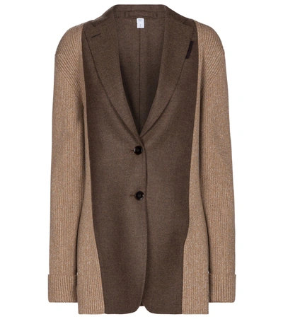 Shop Burberry Wool And Cashmere Blazer In Brown