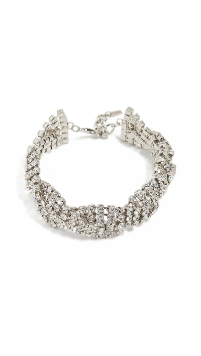 Shop Area Braided Crystal Choker In Clear/silver