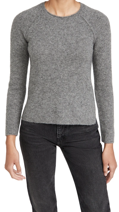 Shop James Perse Cashmere Raglan Crew Sweater In Thunder