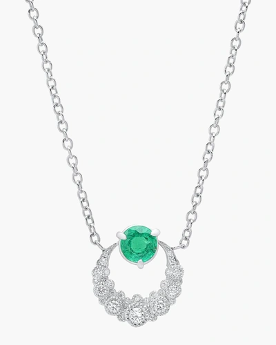 Shop Colette Jewelry Emerald Moon Necklace | Diamonds/gemstones In White Gold