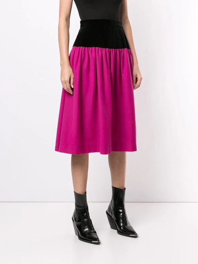 Pre-owned Saint Laurent Gathered Knee-length Skirt In Pink