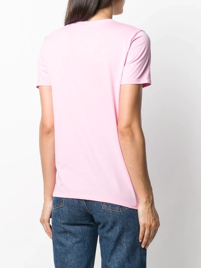 Shop Balmain Logo Print T-shirt In Pink