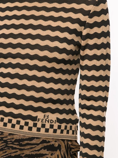 Pre-owned Fendi Wavy Stripes Jumper In Black