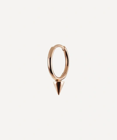 Shop Maria Tash 8mm Single Short Spike Non-rotating Hoop Earring In Rose Gold