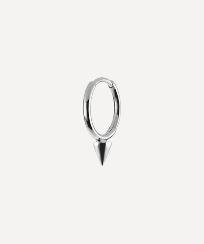 Shop Maria Tash 8mm Single Short Spike Non-rotating Hoop Earring In White Gold
