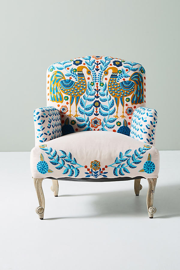 Anthropologie Jimena Occasional Chair In White Modesens